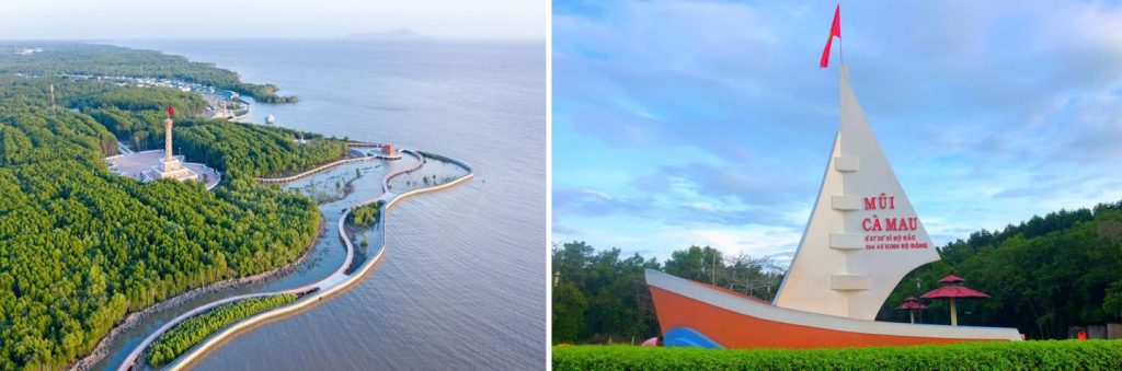 hình ảnh đất mũi Cà Mau - cực nam của tổ quốc